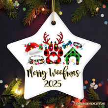 Carregar imagem no visualizador da galeria, Personalized Dog Buffalo Plaid Leopard Merry Christmas Ornament, Dog Mom Gift
