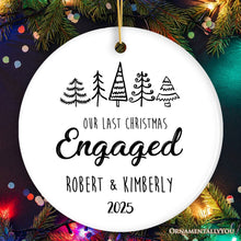 Carregar imagem no visualizador da galeria, Our Last Christmas Engaged Personalized Ornament, Last Time Spent Together Before Marriage
