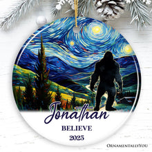 Cargar imagen en el visor de la galería, Bigfoot by Vincent Van Gogh Personalized Christmas Ornament, Believe Funny Gift
