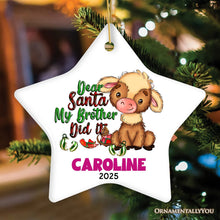 Load image into Gallery viewer, Fun Personalized Siblings Children Ornament, Playful Custom Christmas Gift for Son or Daughter
