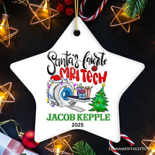 Load image into Gallery viewer, Santa’s Favorite MRI Tech Personalized Christmas Ornament, Health Imaging Technologist Gift
