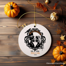 Carregar imagem no visualizador da galeria, Gothic First Halloween Married Custom Ornament, Skeleton Couple Wedding Personalized Gift
