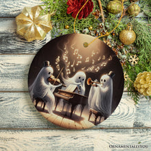 Carregar imagem no visualizador da galeria, Ghostly Triumvirate Musical Prodigies Ornament, Whimsical Horror Musicians Unique Halloween Tree Gift
