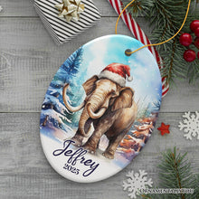 Load image into Gallery viewer, Elephant Personalized Ornament, Magical Arctic Glow Christmas Gift With Custom Name and Date
