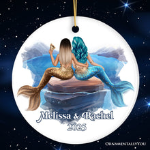 Load image into Gallery viewer, Best Friends Artistic Female Mermaids Ornament, Personalized Girls Gift
