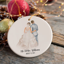 Carregar imagem no visualizador da galeria, Bride and Groom Wedding Married Couple Gift Ornament Personalized
