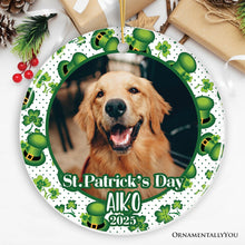 Carregar imagem no visualizador da galeria, Personalized Photo Upload St. Patrick’s Ornament, Irish Small Tree Decoration and Gift
