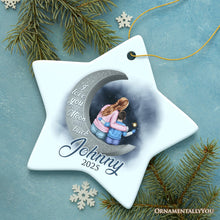 Carregar imagem no visualizador da galeria, Love You To The Moon And Back Personalized Mom and Child Ornament, Thoughful Christmas Gift for Kids
