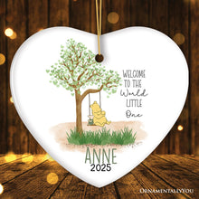 Carregar imagem no visualizador da galeria, Sweet Simple Beauty Personalized Newborn Baby Christmas Ornament, Custom Name Ceramic Keepsake

