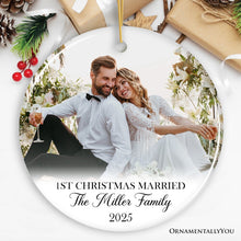 Carregar imagem no visualizador da galeria, Personalized Engagement Photo Ornament, First Christmas Married, Marriage Ceremony Gift
