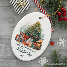 Carregar imagem no visualizador da galeria, Joyous Christmas Tree Personalized Ornament, Cute Gift With Custom Name

