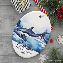 Load image into Gallery viewer, Whale Personalized Ornament, Festive Christmas Gift With Custom Name and Date
