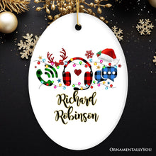 Carregar imagem no visualizador da galeria, Personalized Customer Service Representative Buffalo Plaid Leopard Merry Christmas Ornament Gift
