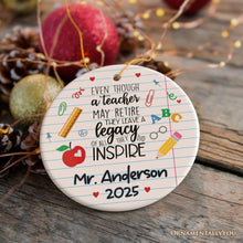 Carregar imagem no visualizador da galeria, Personalized Teacher Retirement Gift Ornament, Officially Retired Keepsake Present for Coworker
