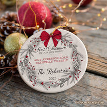 Carregar imagem no visualizador da galeria, New Home Personalized Christmas Ornament, Family Gift With Custom Address and Last Name
