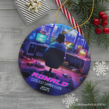 Load image into Gallery viewer, Personalized Video Gamer Christmas Tree Ornament, Gaming Boy Gift
