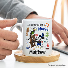 Carregar imagem no visualizador da galeria, Artistic It All Started With a Mouse Personalized Mug, Steamboat Willie Gift
