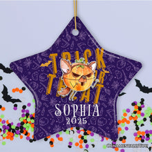 Carregar imagem no visualizador da galeria, Trick or Treat Spooky Cute Kids Custom Ornament, Halloween Ghost and Pumpkin Children’s Gift
