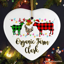 Carregar imagem no visualizador da galeria, Personalized Farm Animal Buffalo Plaid Leopard Merry Christmas Ornament, Farmhouse Gift

