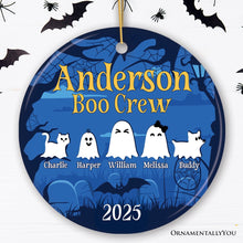 Carregar imagem no visualizador da galeria, Halloween Ghost Family Members Personalized Ornament, Cute Boo Crew Gift, Spooky Season Home Decor
