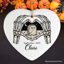 Carregar imagem no visualizador da galeria, Rest In Peace Skeleton Keepsake Ornament, Halloween Themed Memorial Gift
