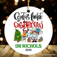 Carregar imagem no visualizador da galeria, Santa's Favorite Cardiology Crew Personalized Christmas Ornament, Heart Health Teamwork Appreciation Gift
