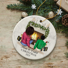 Carregar imagem no visualizador da galeria, Mother and Daughter or Son Personalized Christmas Ornament, Custom Mom and Bestie Artwork
