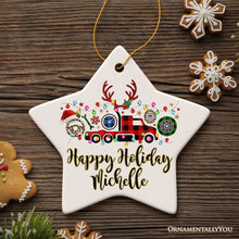 Carregar imagem no visualizador da galeria, Personalized Truck Driver and Logistics Buffalo Plaid Christmas Ornament, Freight Delivery and Dispatcher Gift
