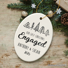 Carregar imagem no visualizador da galeria, Our Last Christmas Engaged Personalized Ornament, Last Time Spent Together Before Marriage

