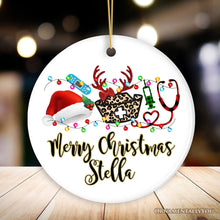 Carregar imagem no visualizador da galeria, Personalized Plaid Nurse Christmas Ornament, Gift for Medical Assistants and Hospital Technicians
