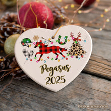 Carregar imagem no visualizador da galeria, Personalized Horse Buffalo Plaid Leopard Merry Christmas Ornament, Equestrian Gift
