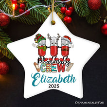 Carregar imagem no visualizador da galeria, Playful Personalized Pharmacist Crew Christmas Ornament, Customized Gift for Pharmacy with Pills
