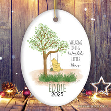 Carregar imagem no visualizador da galeria, Sweet Simple Beauty Personalized Newborn Baby Christmas Ornament, Custom Name Ceramic Keepsake
