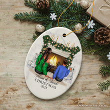 Carregar imagem no visualizador da galeria, Mother and Daughter or Son Personalized Christmas Ornament, Custom Mom and Bestie Artwork

