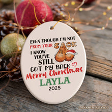 Carregar imagem no visualizador da galeria, Hilarious Step Dad Personalized Christmas Humor Ornament, Stepfather Gift and Dirty Joke
