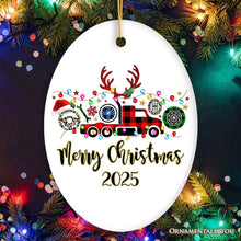 Carregar imagem no visualizador da galeria, Personalized Truck Driver and Logistics Buffalo Plaid Christmas Ornament, Freight Delivery and Dispatcher Gift

