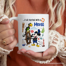 Carregar imagem no visualizador da galeria, Artistic It All Started With a Mouse Personalized Mug, Steamboat Willie Gift
