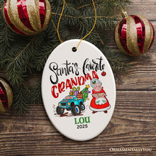Cargar imagen en el visor de la galería, Fun &amp; Whimsical Santa’s Favorite Grandma Personalized Christmas Keepsake Ornament, Grandmother Appreciation Gift
