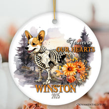 Carregar imagem no visualizador da galeria, Thoughtful &amp; Personalized Pet Memorial Keepsake Ornament, Forever in Our Hearts Skeleton Dog Custom Gift
