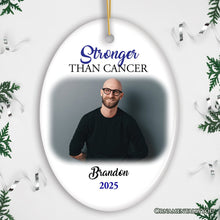 Carregar imagem no visualizador da galeria, Men’s Cancer Awareness Photo Upload Ornament, Personalized Memory Gift
