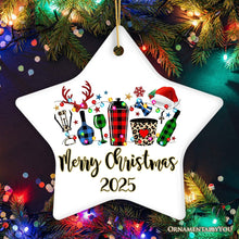 Carregar imagem no visualizador da galeria, Personalized Bartender Buffalo Plaid Leopard Merry Christmas Ornament Gift
