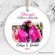 Carregar imagem no visualizador da galeria, Women’s Cancer Awareness Custom Photo Ornament, Image Upload Personalized Gift
