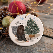 Carregar imagem no visualizador da galeria, Lovely Women’s Customizable Christmas Ornament Gift, Personalized Hair, Name, and Outfit
