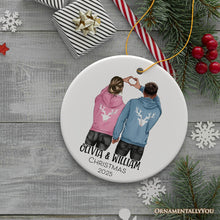 Carregar imagem no visualizador da galeria, Lovers Together Personalized Christmas Ornament, Couples Custom Keepsake Gift
