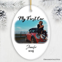 Carregar imagem no visualizador da galeria, Personalized First Car Photo Ornament, New Driver Picture Custom Christmas Family Gift
