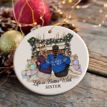 Load image into Gallery viewer, Besties Forever Personalized Christmas Ornament, Sisters or Bestfriends Womens Gifts
