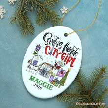 Carregar imagem no visualizador da galeria, Fashion Santa&#39;s Favorite City Girl Personalized Christmas Ornament, Adventurous Urban Lifestyle Custom Gift
