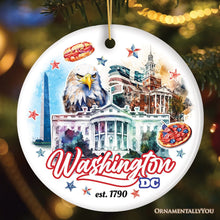 Carregar imagem no visualizador da galeria, Artistic Washington DC Ceramic Ornament, Landmarks of the Nation’s Capital, White House Travel Souvenir
