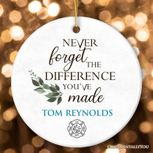 Carregar imagem no visualizador da galeria, Firefighter Personalized Gift Inspirational Quote Ornament, Fire Department Gift
