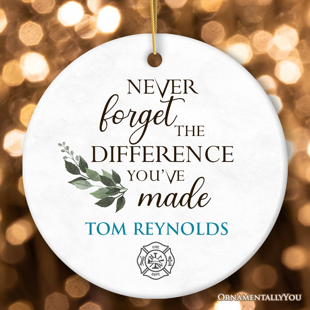 Firefighter Personalized Gift Inspirational Quote Ornament, Fire Department Gift